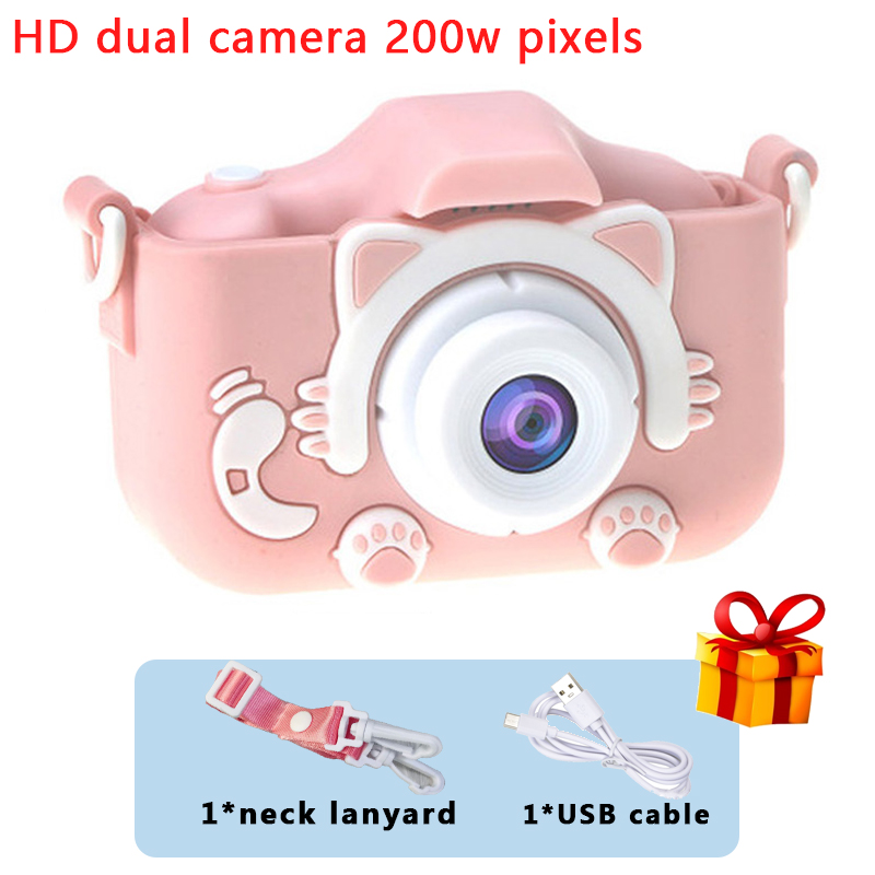 Kids Camera Digitale Draagbare 2 &quot;Hd Kinderen Mini Camera Voor Verjaardag Kerst Cadeau Kind Educatief Speelgoed Camera Voor Meisje jongen: Pink cat