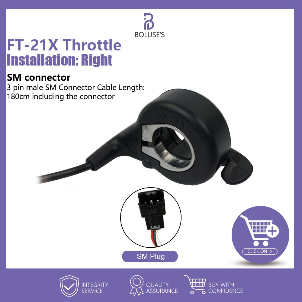 Wuxing 130X 108X 300X 21X Thumb Throttle 76X 20X Half FullTwist Throttle eBike Accelerator Electric Bike Accessories: FT-21X SM