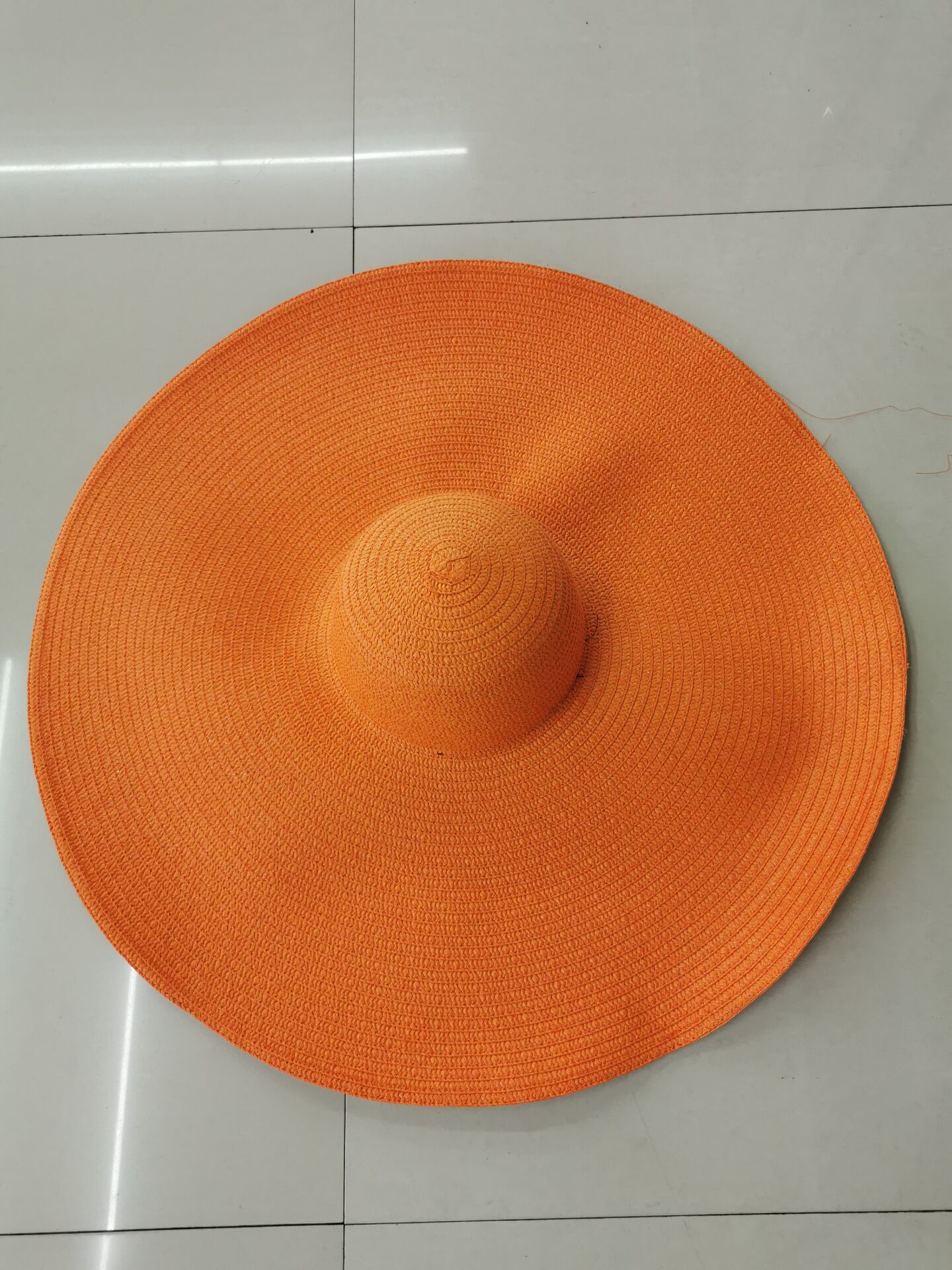Summer Oversize Beach Hats For Women 25CM Brim Large Straw Hat Sun Protection Party Travel Hat: orange