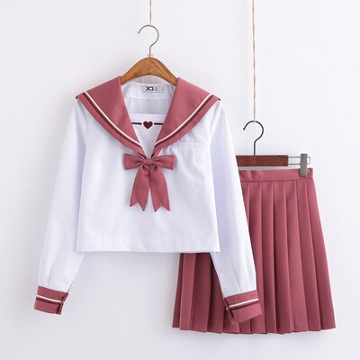Girls Japanese school uniform skirt JK uniform Class uniforms Sailor suit College wind Suit Female Students uniforms: Tops and skirts / XL