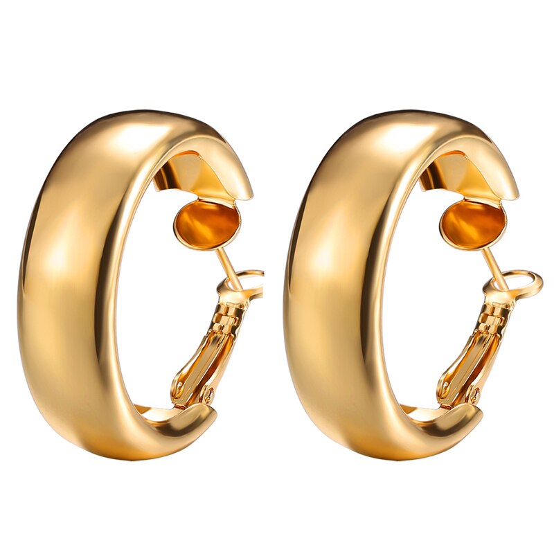 17KM Minimalistischen Gold Metall Geometrische Kreis C bilden Band Ohrringe Für Frauen modisch Hochzeit Runde Ohrringe Schmuck: CS5299601