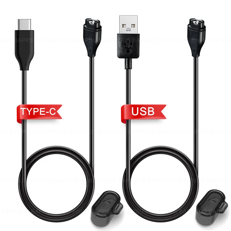 Type C USB Charger Line For Garmin Watch Instinct Venu 2 Fenix 8 7 6S Universal Dust Plug Portable Type-C Charging Cable Cord