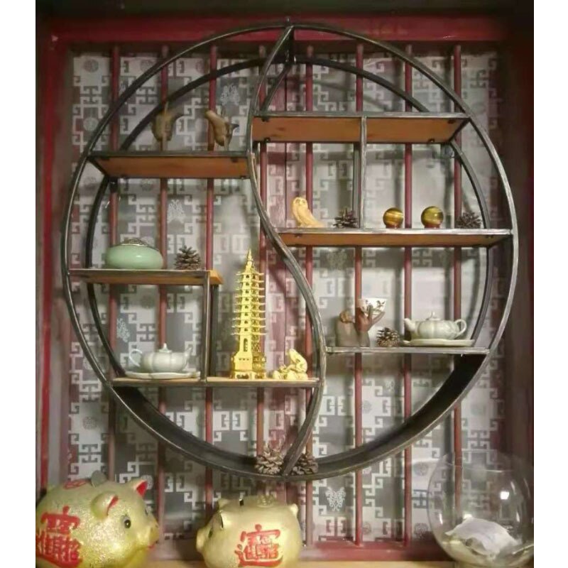 Vintage Style industriel fer rond étagère de range... – Grandado