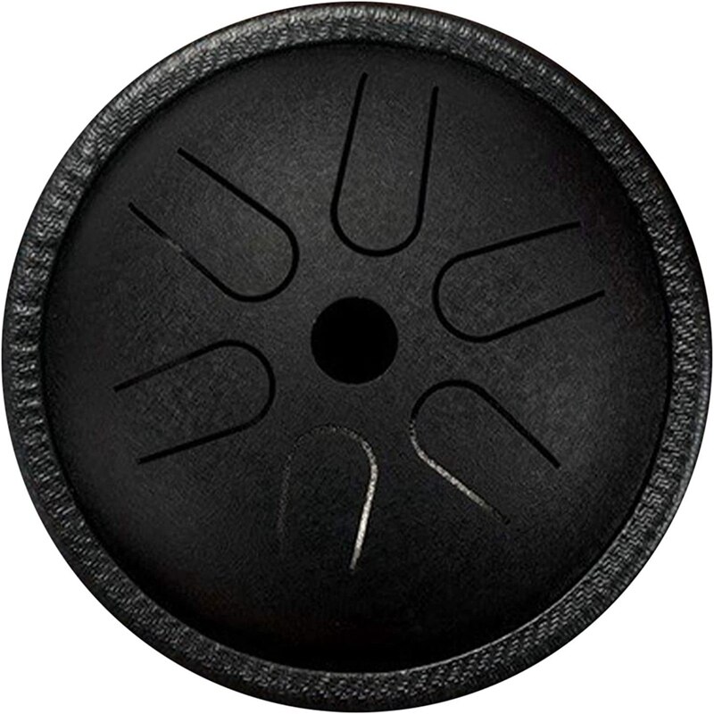 HLURU 5.5 pouces acier langue tambour 6 tons avec sac de voyage et maillets, Instrument de Percussion, harmonique Handpan tambour méditation: Black