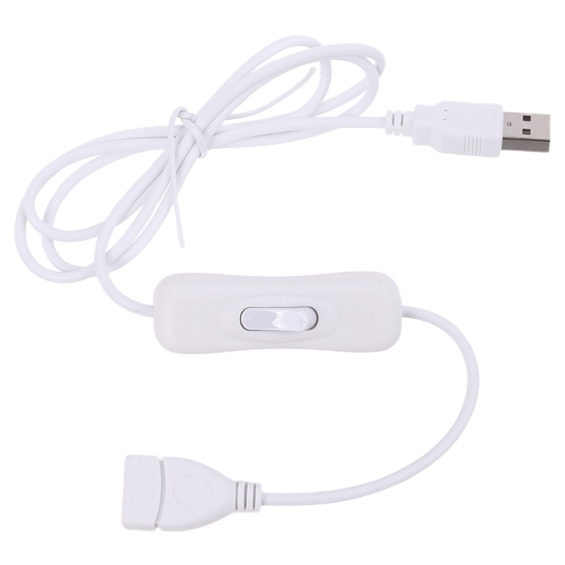 USB 2.0-Verlängerungskabel mit Schalter für Tischlampen/Ventilatoren/LED-Leuchten. Bequeme Steuerung des Schalters: Weiß