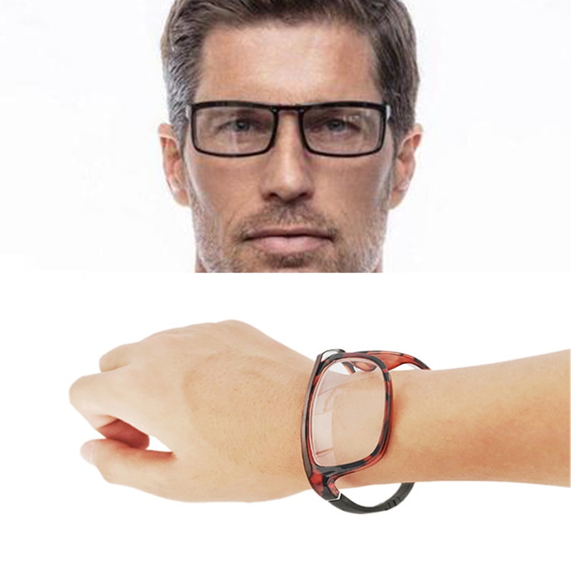 Magnetische Pols Gemonteerde Leesbril Mannen Vrouwen Opvouwbare Draagbare Pols Presbyopie Vergrootglas Full Frame TR90 Eyewear 1.5