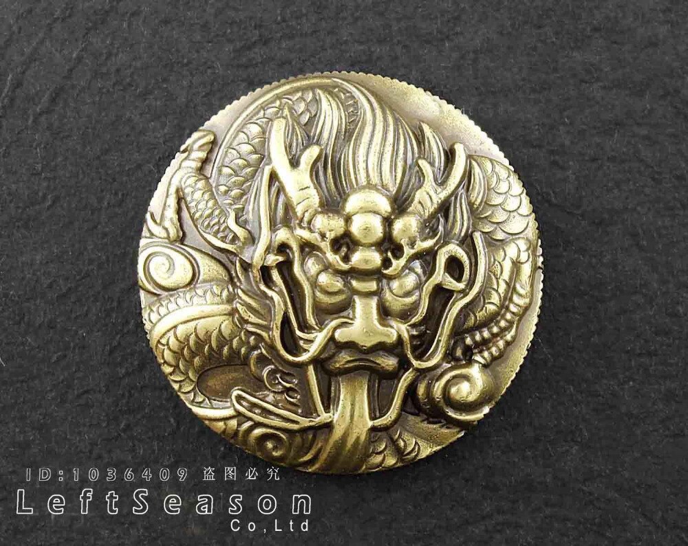 Messing Dragon Concho Knop Portemonnee Biker Trucker Lederen Craft Schroef Terug