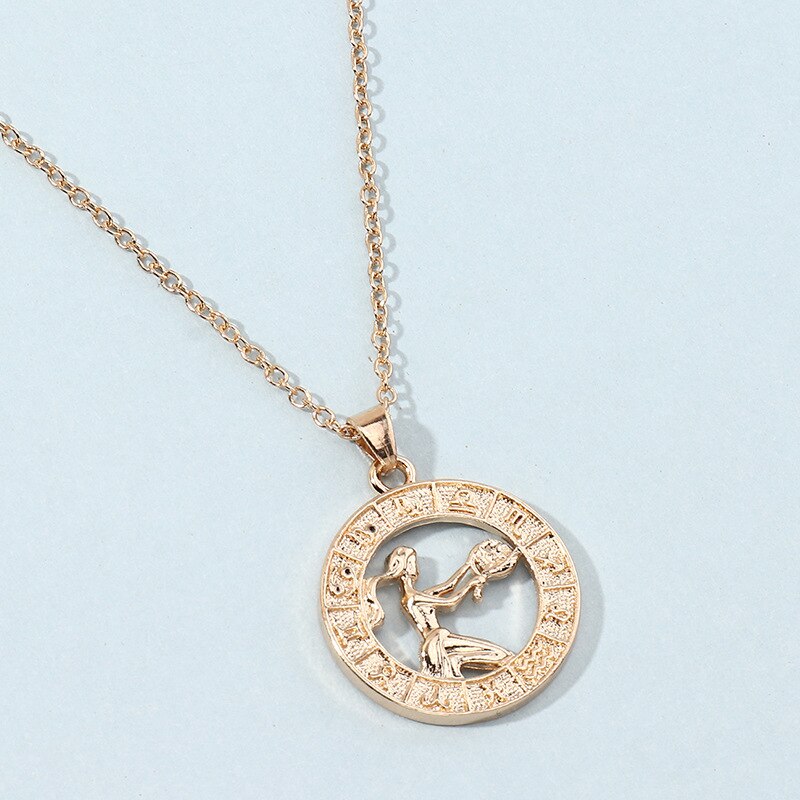 Collar con colgante con las letras del zodiaco para mujer y hombre, colgante con las letras del zodiaco, Virgo Libra, escorpio, Sagitario, capricornio, acuario, de cumpleaños