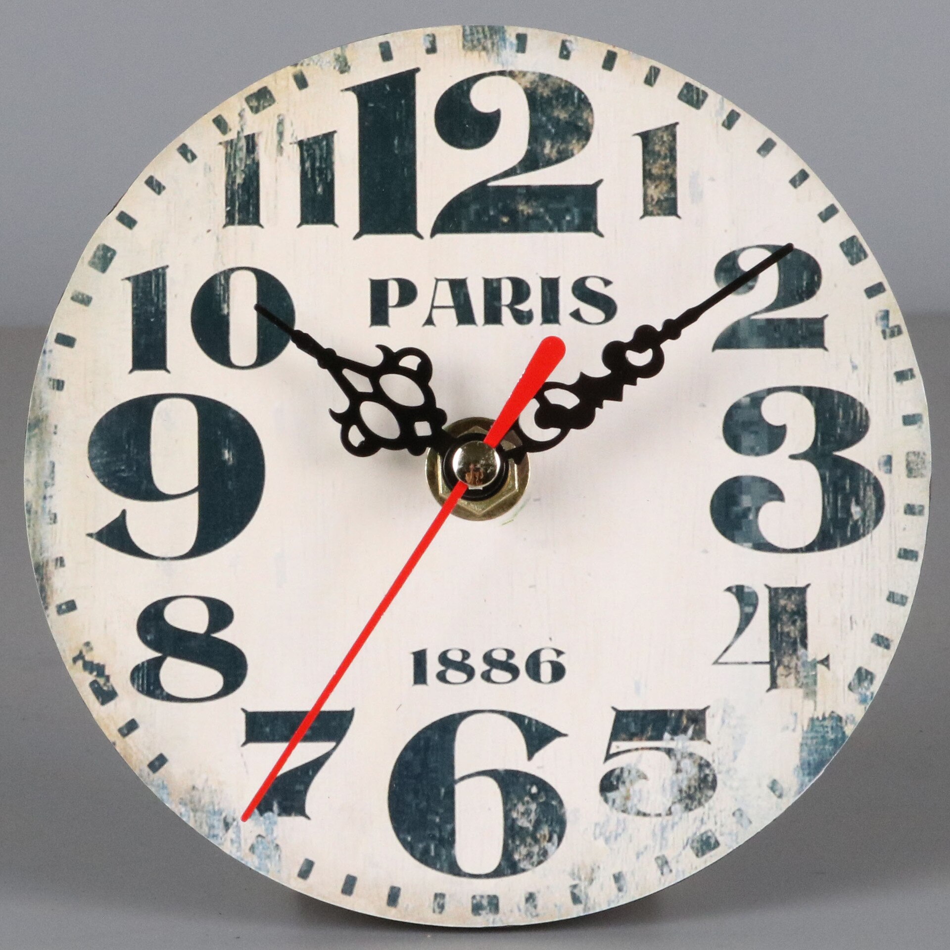 Mini Reloj de pared clásico de madera, colgante Retro, redondo, , estilo europeo, decoración de pared de salón: D
