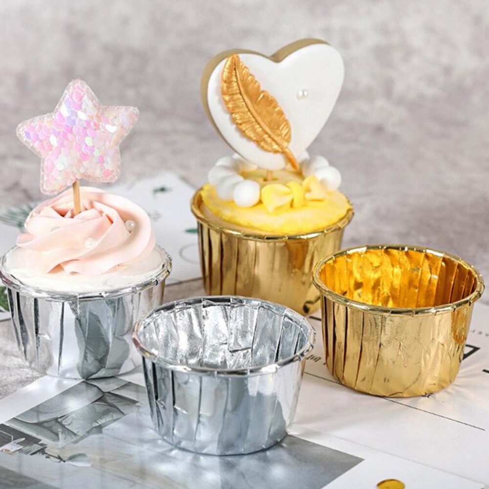 100 stuks cakevormpjes hittebestendig gekruld papier wegwerpfeestbenodigdheden muffinvorm voor bruiloften verjaardagen bakken