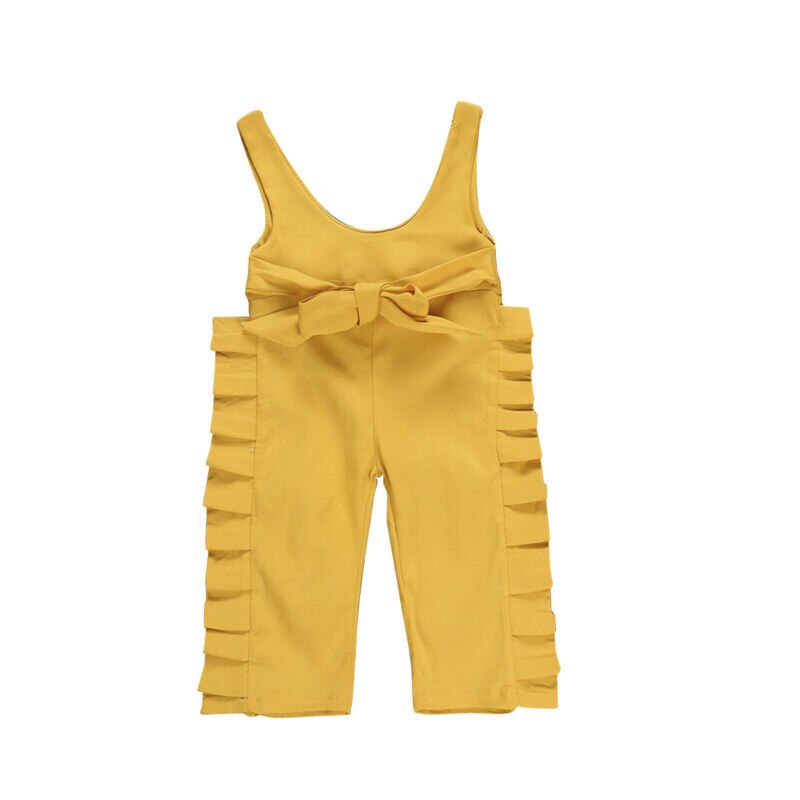 Crianças Meninas Do Bebê Calças Jardineiras Primavera Outono Algodão Cor Sólida Bowknot Suspender Calças Macacão Macacão Sunsuit 1-6Y Venda Quente