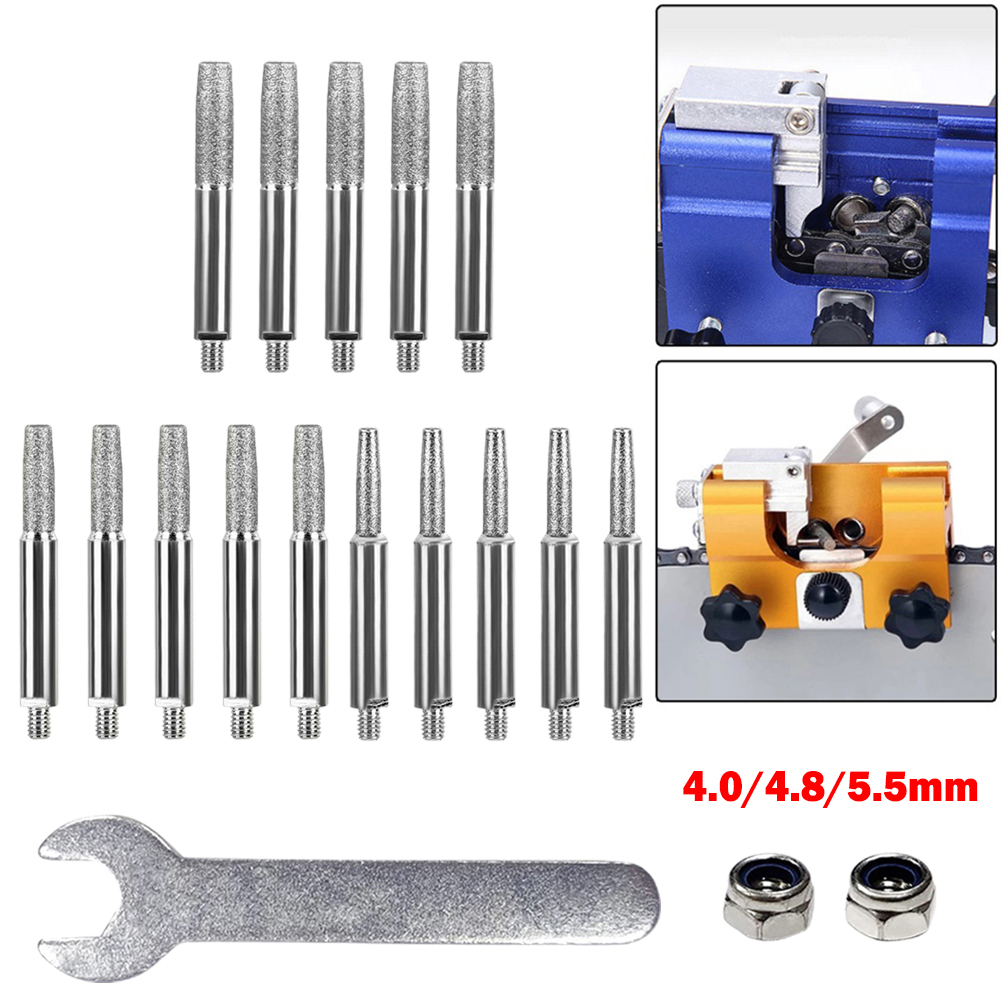 6 Stks/set Kettingzaag Slijpdelen Diamant Gecoate Slijpkop Cilindrische Braam 4/4.8/5.5Mm Vijl Slijpgereedschap