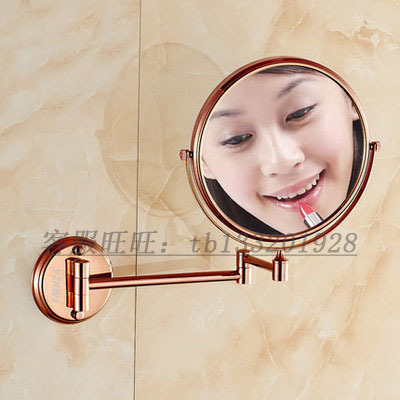 Rose Goud Koper Europese Stijl Bad Handdoekenrek Rose Goud Verdikte Handdoekenrek Badkamer Plank Badkamer Hardware Hanger Set: makeup mirror