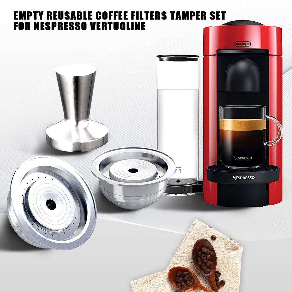 70ML Nespresso Vertuo Reutilizables Capsule Reusable Stainless Steel Nespresso Vertuoline Cafe Cups Cafetera Filter Capsulas