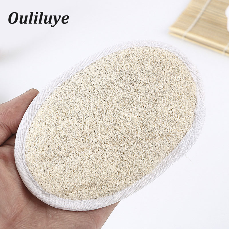 cepillo de esponja de lufa Baño Natural, cepillo de cuerpo de paño de toalla Natural, bombas de baño de esponja de lufa suave para utensilios de aseo de baño