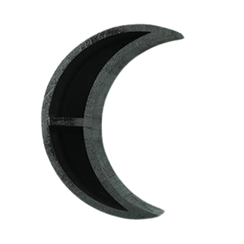 Estante de almacenamiento con forma de Luna para decoración del hogar, estantería de madera rústica montada en la pared, colgante, para exhibición de fotos, 3/5 Uds.