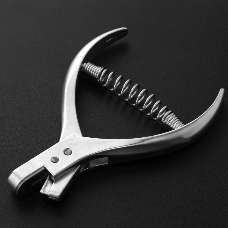 Handheld Stainless Steel Slot Puncher ID Card Photo Badge Hole Label Punching Tool for Leather Craft Punches DIY Hand Tools