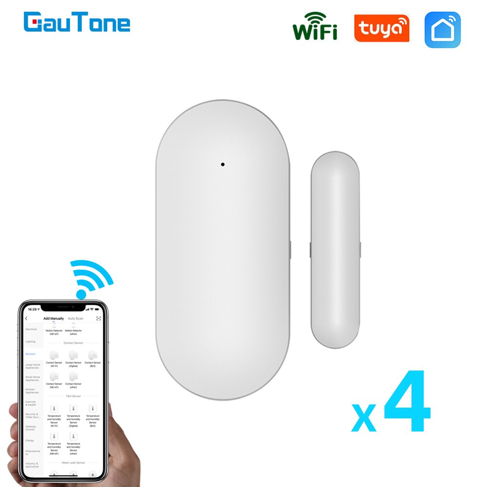 GauTone PB69 TUYA Smart Wifi Door Sensor Home Security Alert Security Alarm Window Detector APP Notification Smart Life: 4.