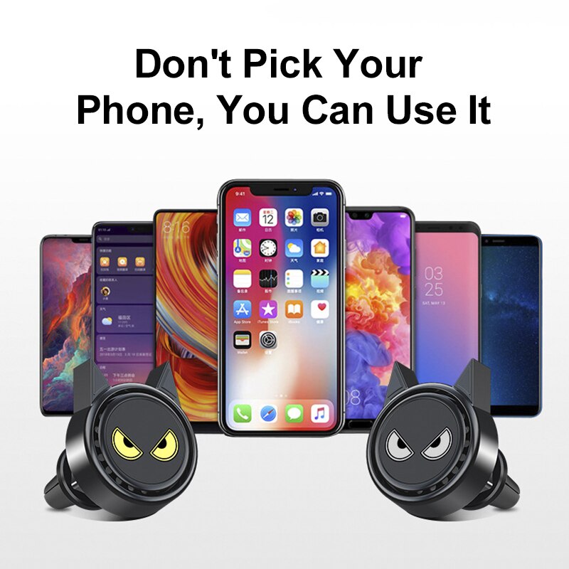 Lille djævel telefonholder bil mobiltelefon holder luftudtag magnetisk aroma luftfrisker holder silikone bil telefon beslag abs