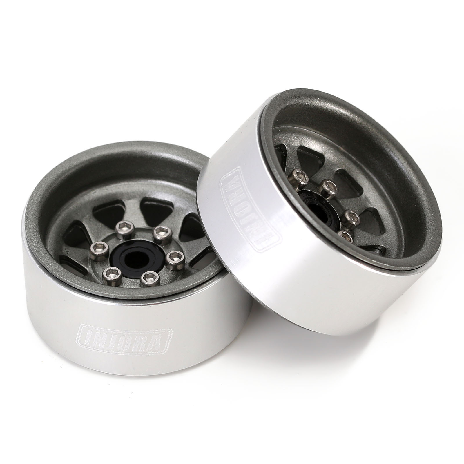INJORA 1.0 Beadlock Velg Diepe Schotel Negatieve Offset 3,78 mm Gestempelde Stalen Naaf voor RC Crawler Auto Axiale SCX24 TRX4M (W1004)
