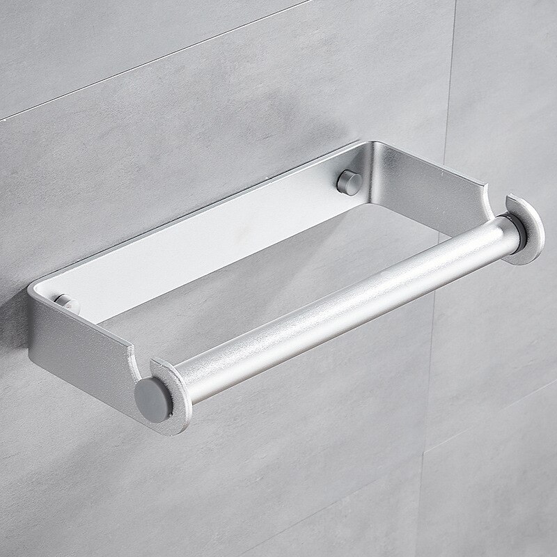 Uchwyt na rolkę papieru kuchennego uchwyt na ręczniki wc naścienny wieszak robić przechowywania Organizer łazienkowy: srebro 32CM