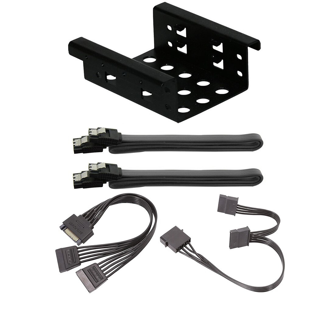 XT-XINTE Aluminium 2 Bay 2.5 Inch Sata Hdd Ssd 3.5 Inch Bracket Adapter 2.5 Inch Harde Schijf Schijf montage Converter Kit: with SATA Cable