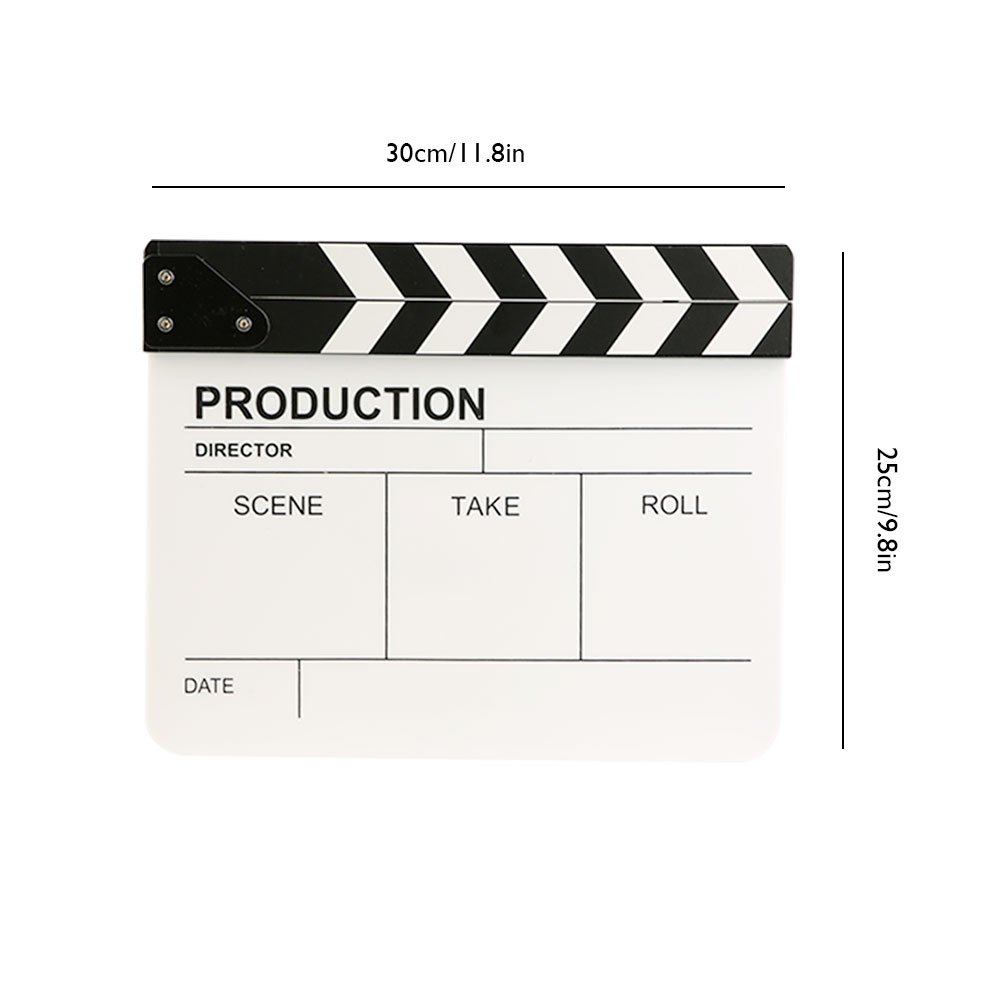 Claquette en bois pour réalisateur de Film, scène de télévision, panneau à claquettes pour vidéo, accessoire photographique, décorations suspendues, planche à outils de tournage: Black