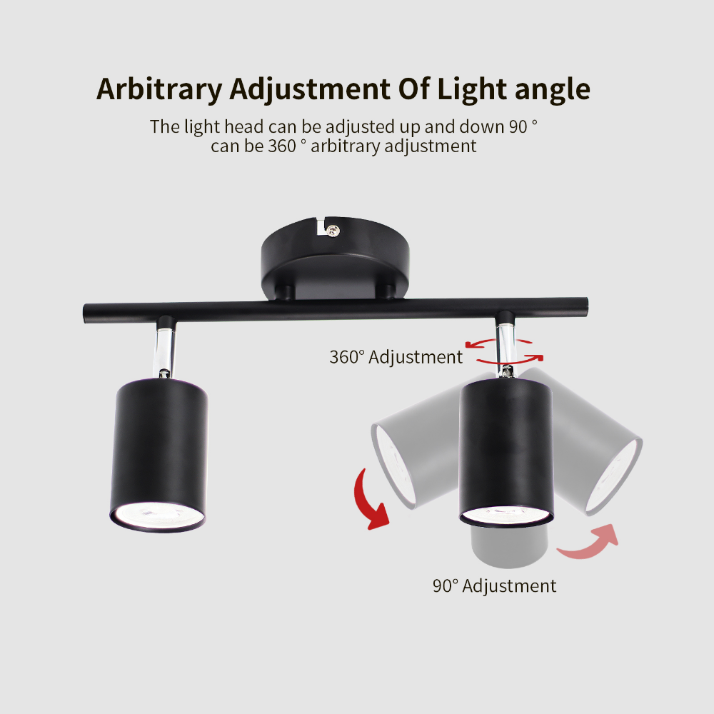 Luz de techo LED giratoria, focos de techo ajustables de 4 vías, luces de cocina, focos de iluminación para sala de estar