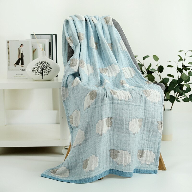 Soft 5-layers 100% Cotton Muslin Large Bath Towel Strong Water Absorption Towel - Luxurious Beach Towel Travel Use