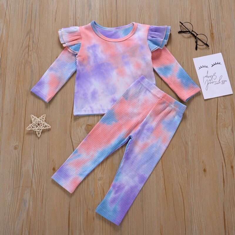 Baby Girs Pyjama Sets Lange Mouw T-shirt + Broek Broek Meisjes Kleding Nachtkleding Pyjama