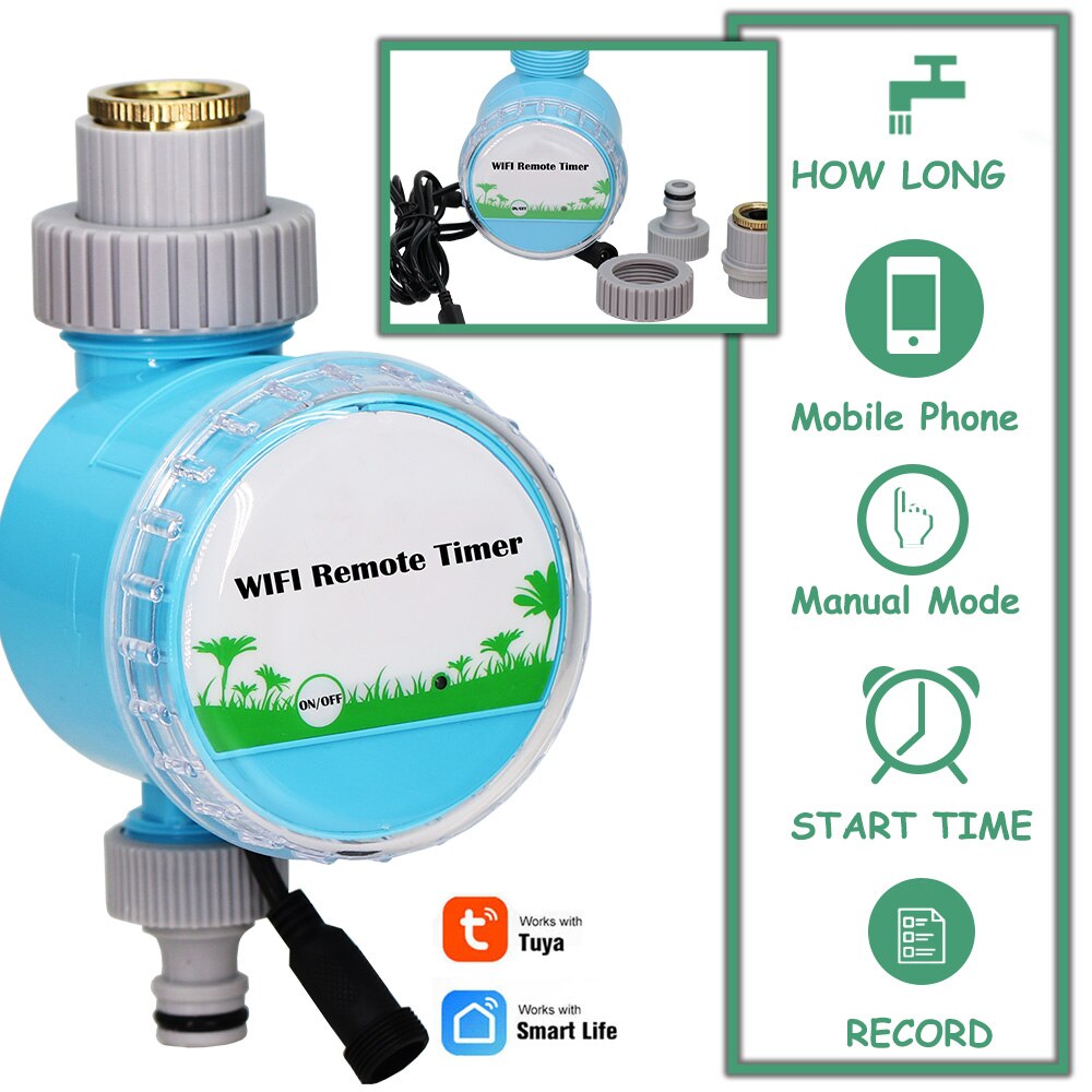 Garden Waterproof WIFI Water Timer Cellphone Remote Controller Automatic Irrigation Outdoor Indoor Smartlife Tuya APP Support