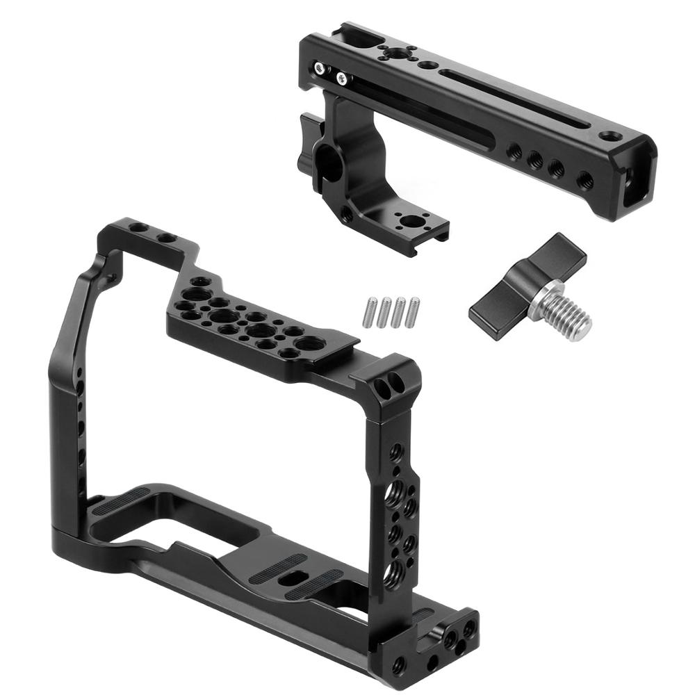 Jos d'appareil photo reflex en aluminium pour Fujifilm X-T3 /XT3/XT2 /X-T2 DSLR Rig Juste de protection avec poignée supérieure Grip Cold Shoe Mount: Rouge