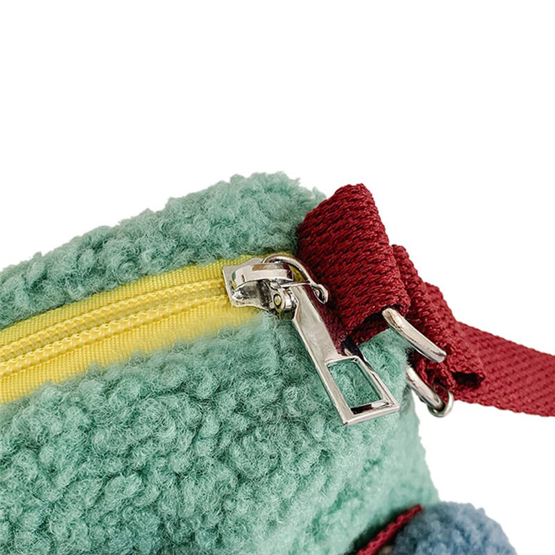 Piger børn baby sød sløjfe plys møntpunge lynlås skuldertasker mini kæde crossbody slynge messenger pose