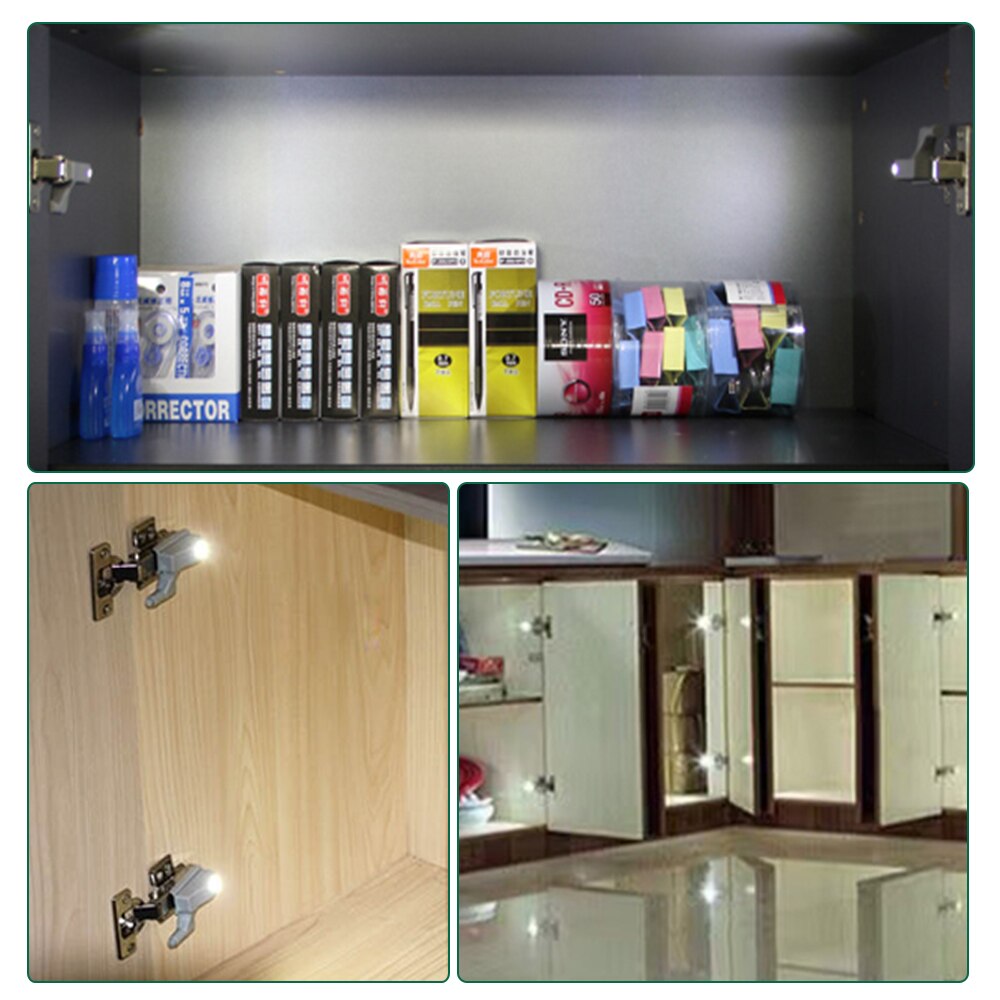 8 piezas universal LED bisagra interior lámpara armario luces de inducción armario sensor luces cocina armario lámpara de noche