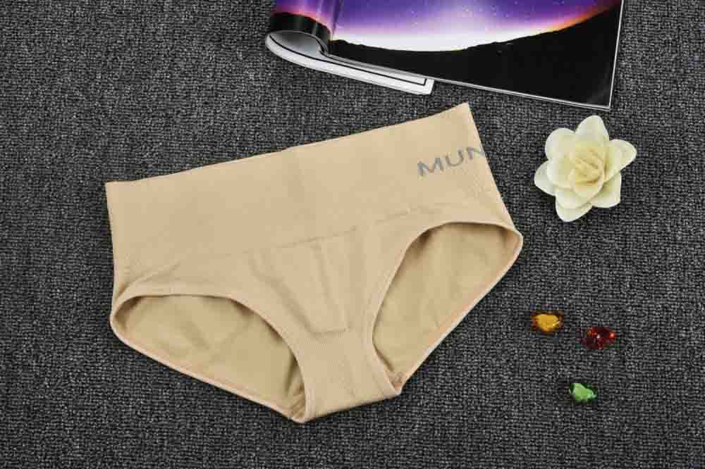 Lomonling Thong Panties Panties Women 5 Colors Japan Munafie Memory Fiber Abdomen Hip Sculpture In The Waist Triangle Underwear: Khaki