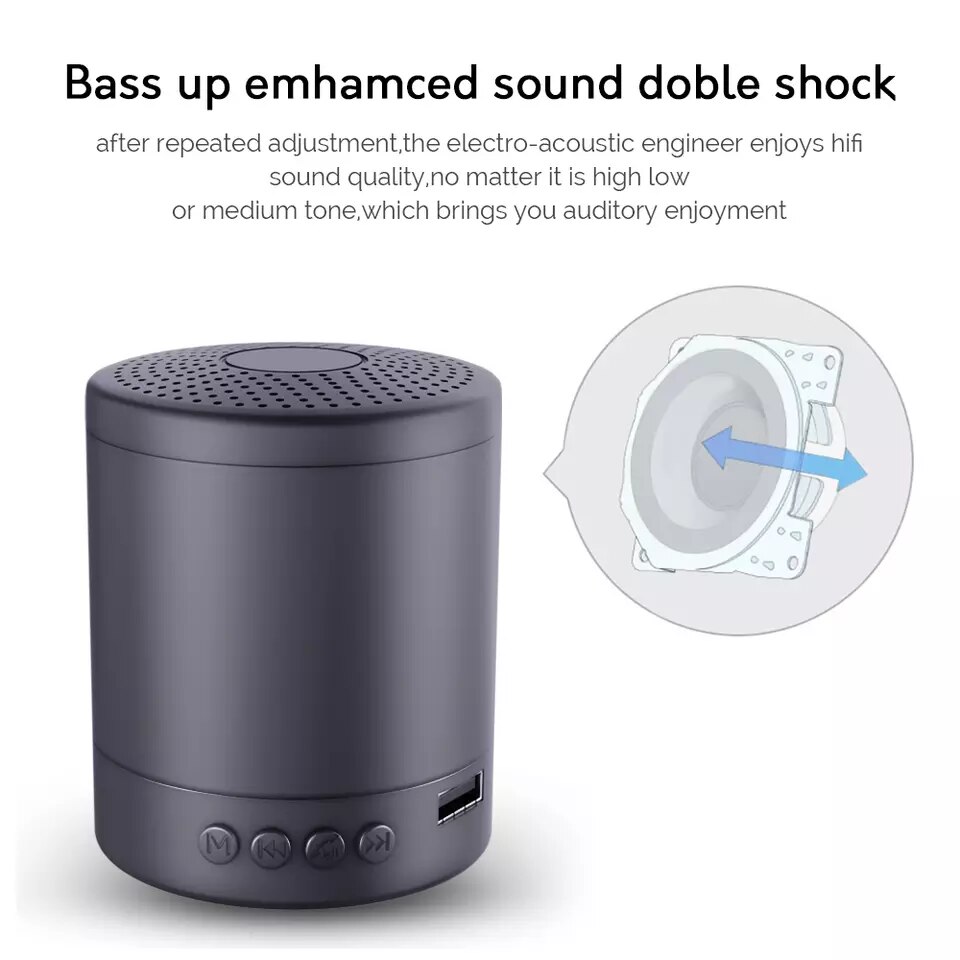 Wireless Loudspeaker Portable Column Speaker Stereo Mini Music Outdoor Waterproof