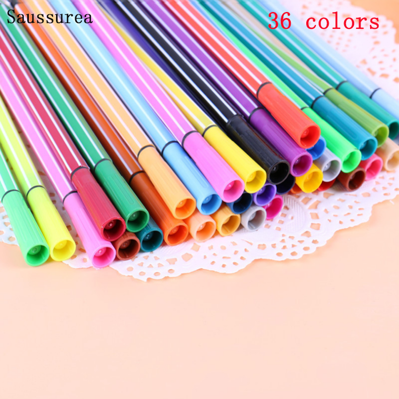 Akvarel blyanter børn maling 12/24/36 farver giftfri vaskbar pen tegn kunst markører kontor skole forsyninger papirvarer: 36 farver