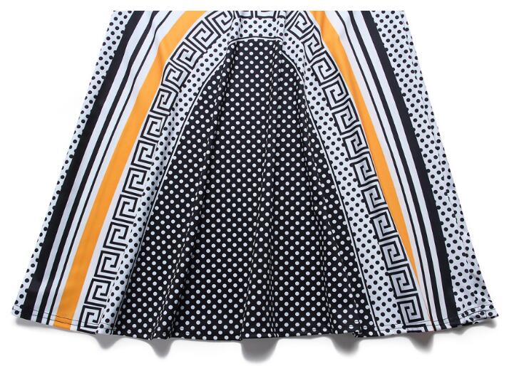 African Women Dress Dashiki Print A-Line Long Sleeve Cotton Midi Knee Length Dresses African Clothing Pattern Plus Size