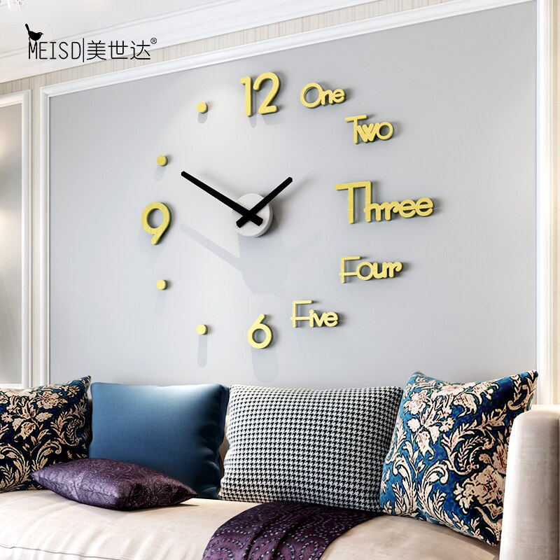Concept Silent Acrylic Large Decorative DIY Numbers Wall Clock Modern Living Room Home Wall Watch Wall Stickers