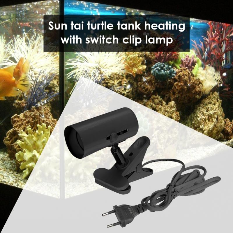 Skildpadde akvarium opvarmning lampeholder husdyr holder  e27 lys holder med klip dæksel 360 graders rotation clip-on pære kæledyrsforsyninger