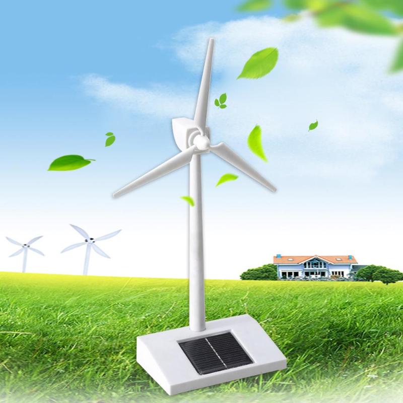 3D DIY Solar Windmolen Gemonteerd Model Onderwijs Fun Kids Speelgoed ABS Plastics Windturbine voor Kinderen Kinderen Speelgoed