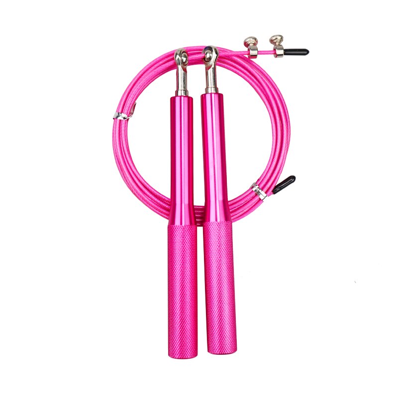 3 Meters Jump Rope Wire Ropes Adjustable Speed Skipping For Gym Workout Fitness Equipment Fit Jump Rope Exercise Competition: Pink