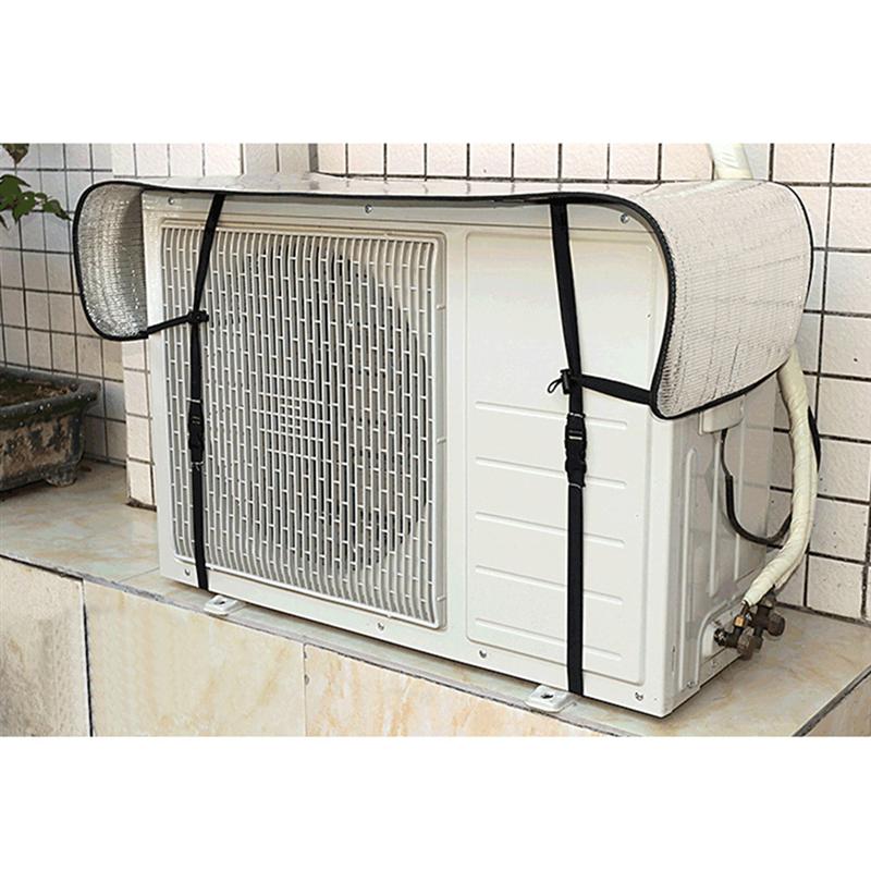 1pc Practical Outside Air Conditioner Cover Aluminium Film Protective Cover For Air Conditioning Sun Shade Outdoor Protection