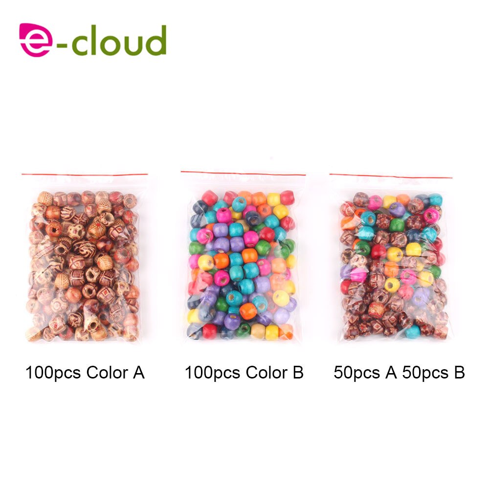 100 Stks Dreadlock Kraal Houten Haar Kralen Vlechten Grote Gat Dreadlock Kraal Ring Buizen Voor Vlechten Haarverlenging Accessoires