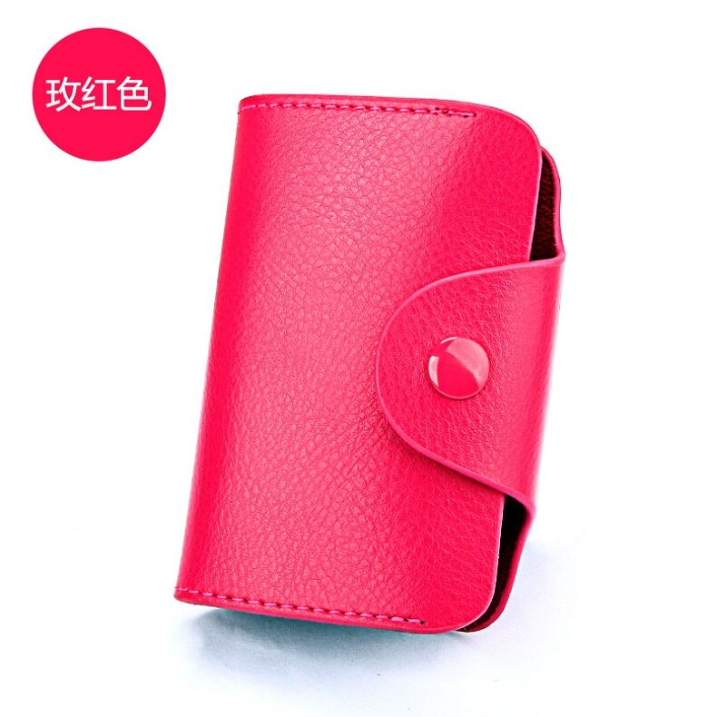 Portatarjetas de cuero genuino Unisex portatarjetas DE CRÉDITO Cartera de tarjeta de crédito de Banco tarjetero de mujer portatarjetas porte carte: rose red