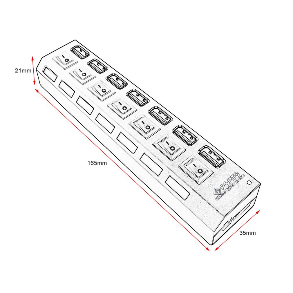 Usb Hub 3.0 4/7 Poorten Micro Usb 3.0 Hub Splitter Met Power Adapter Usb Hab High Speed 5Gbps Usb splitter 3 Hub Voor Pc