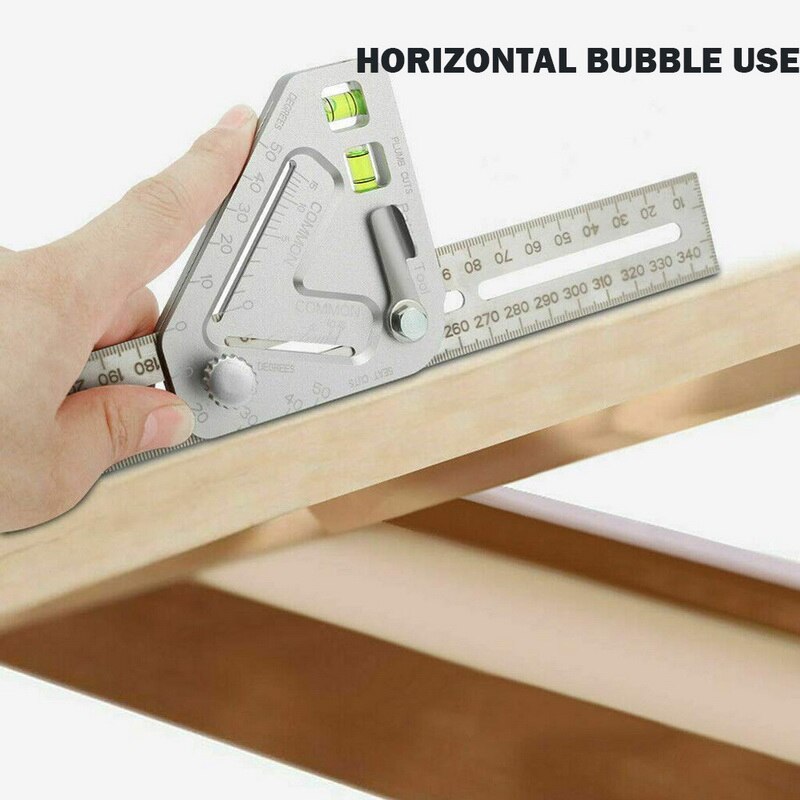 Level And Measuring Layout Tool Multifunctional Angle Measuring Ruler With Level Bubble Carpentry Tool