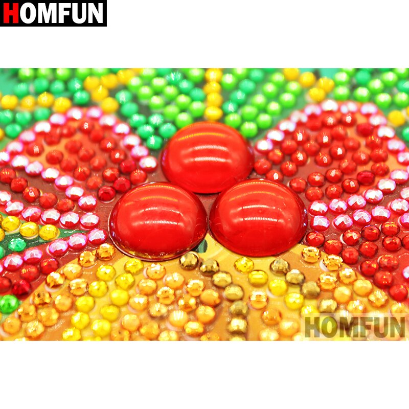 Homfun diamant maleri led lampe lys mandala 5d diamant broderi landskab rhinestones diy diamant jul halloween