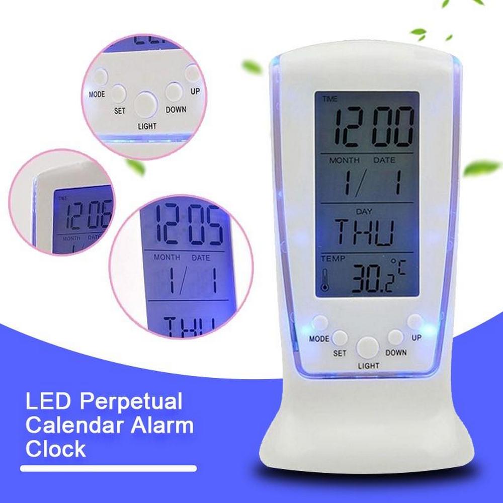 Réveil Numérique Horloge Électronique Réveil Numérique Multifonctionnel Affichage de la Date Température Heure Horloge Led Réveil à Piles