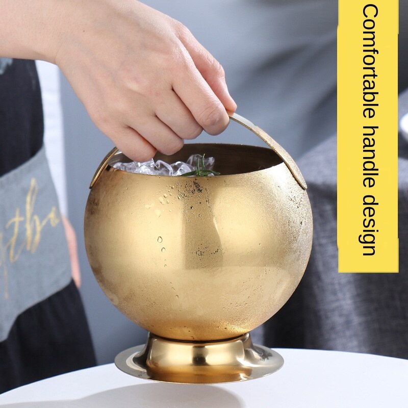 Stainless Steel Ice Bucket Wine Cold Beer Ice Bucket KTV Bar Utensils Ice Bucket Ice Bucket